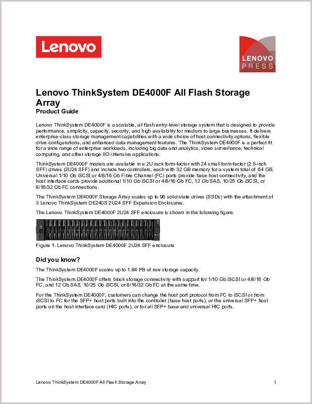 Lenovo ThinkSystem DE4000F All Flash Storage Array.pdf